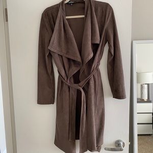 Suede trench coat